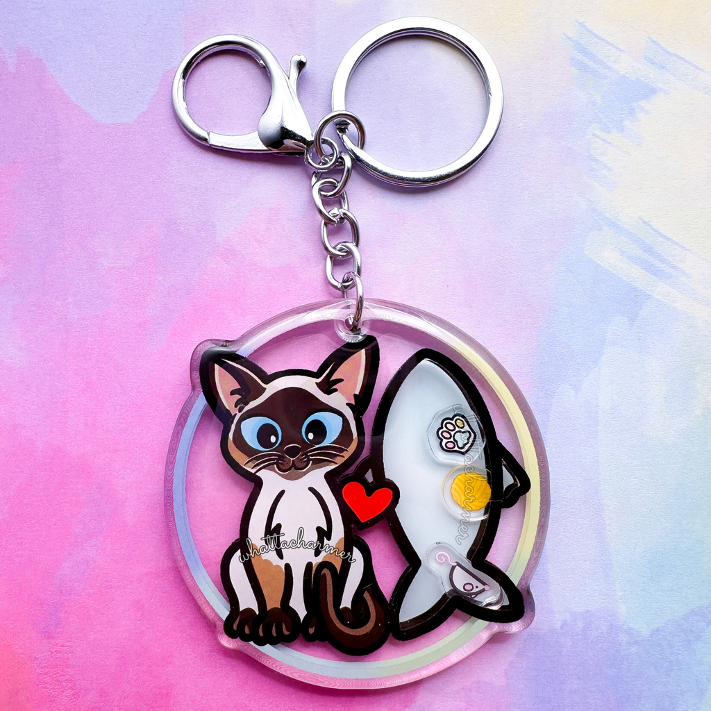 Seal Point Siamese Cat Keychain