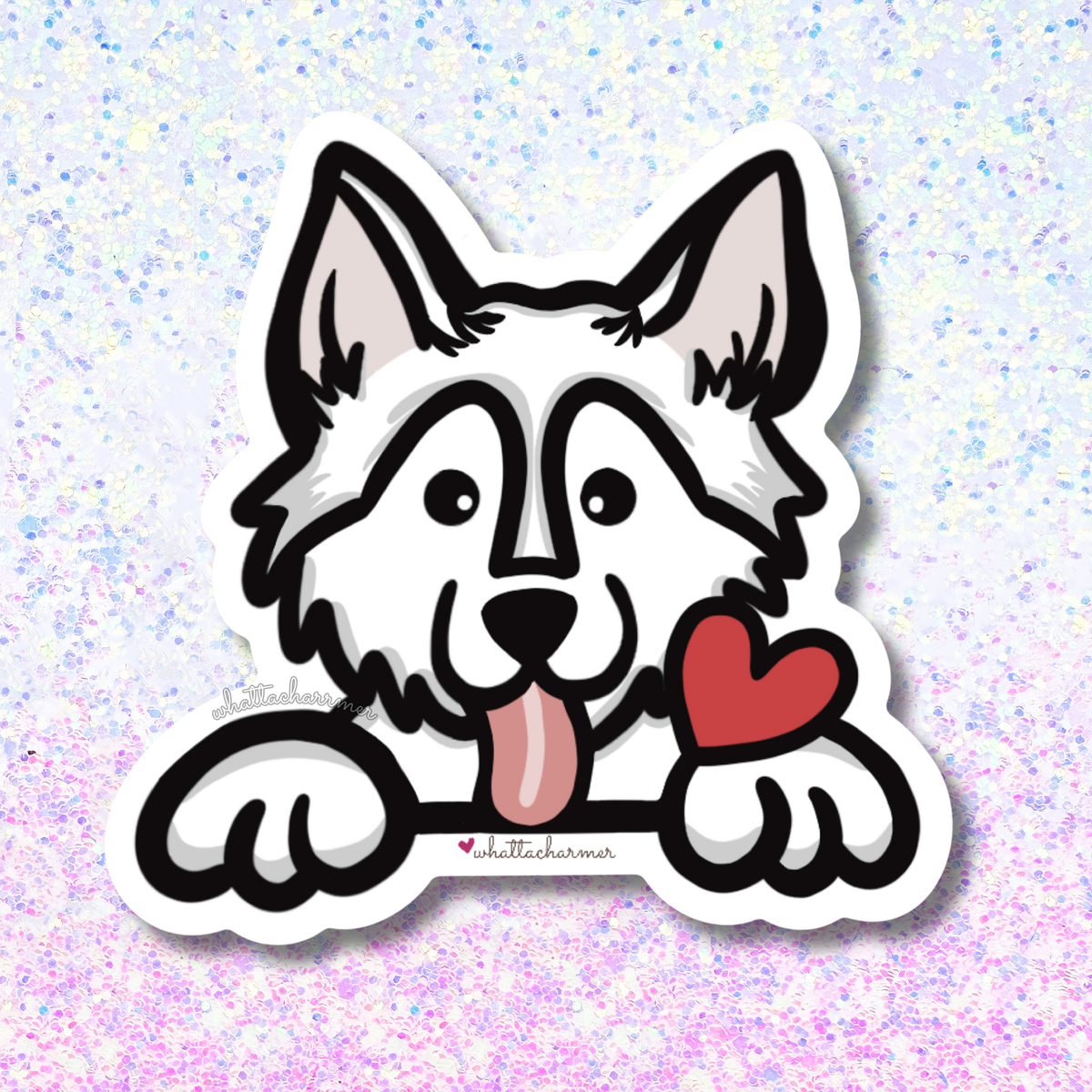 White Siberian Husky Sticker