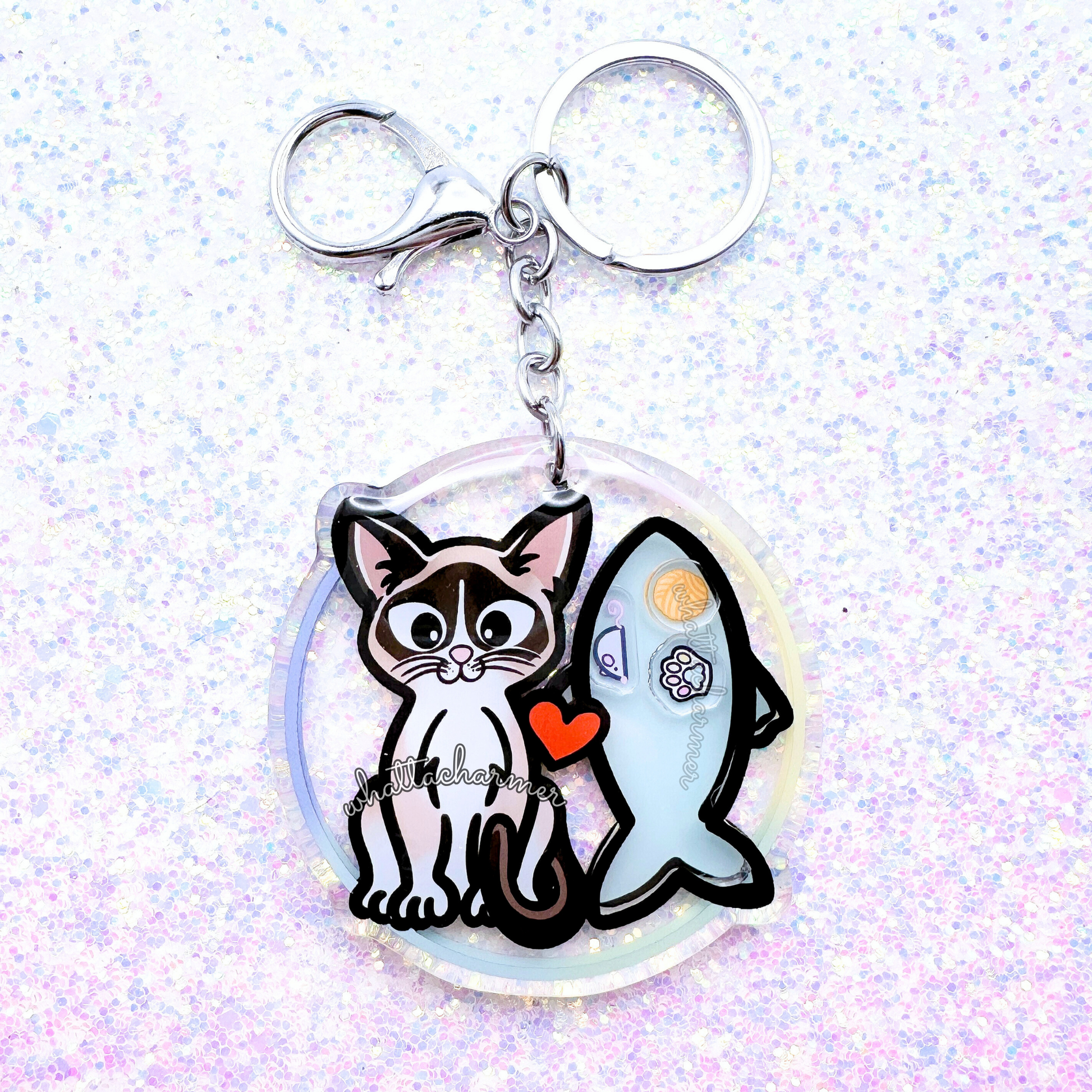 Snowshoe Cat Keychain