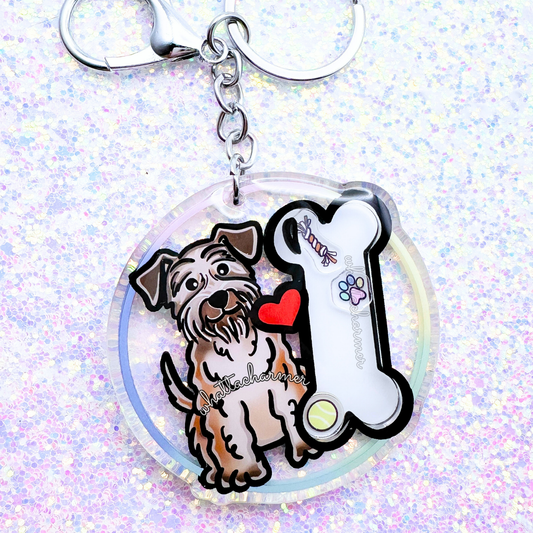 Soft Coated Wheaten Terrier Shaker Keychain