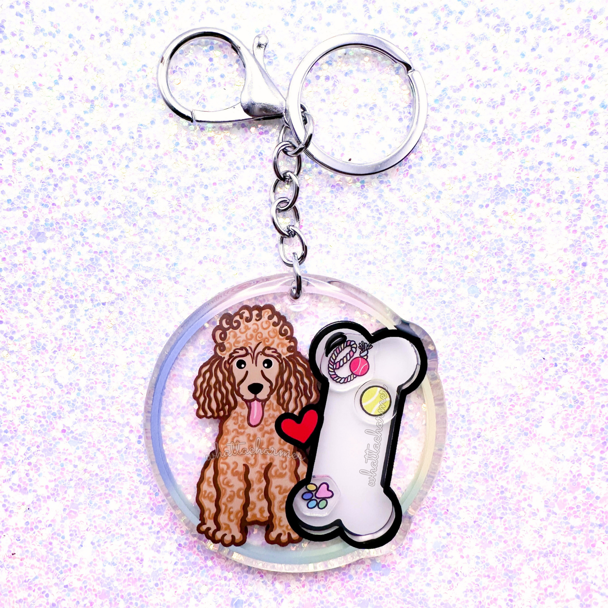Apricot Standard Poodle Keychain