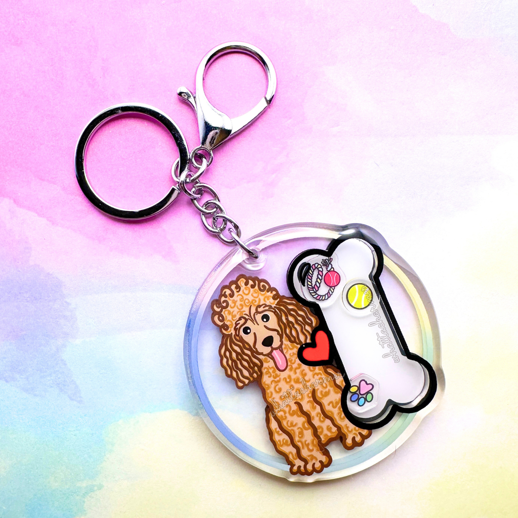 Apricot Standard Poodle Keychain