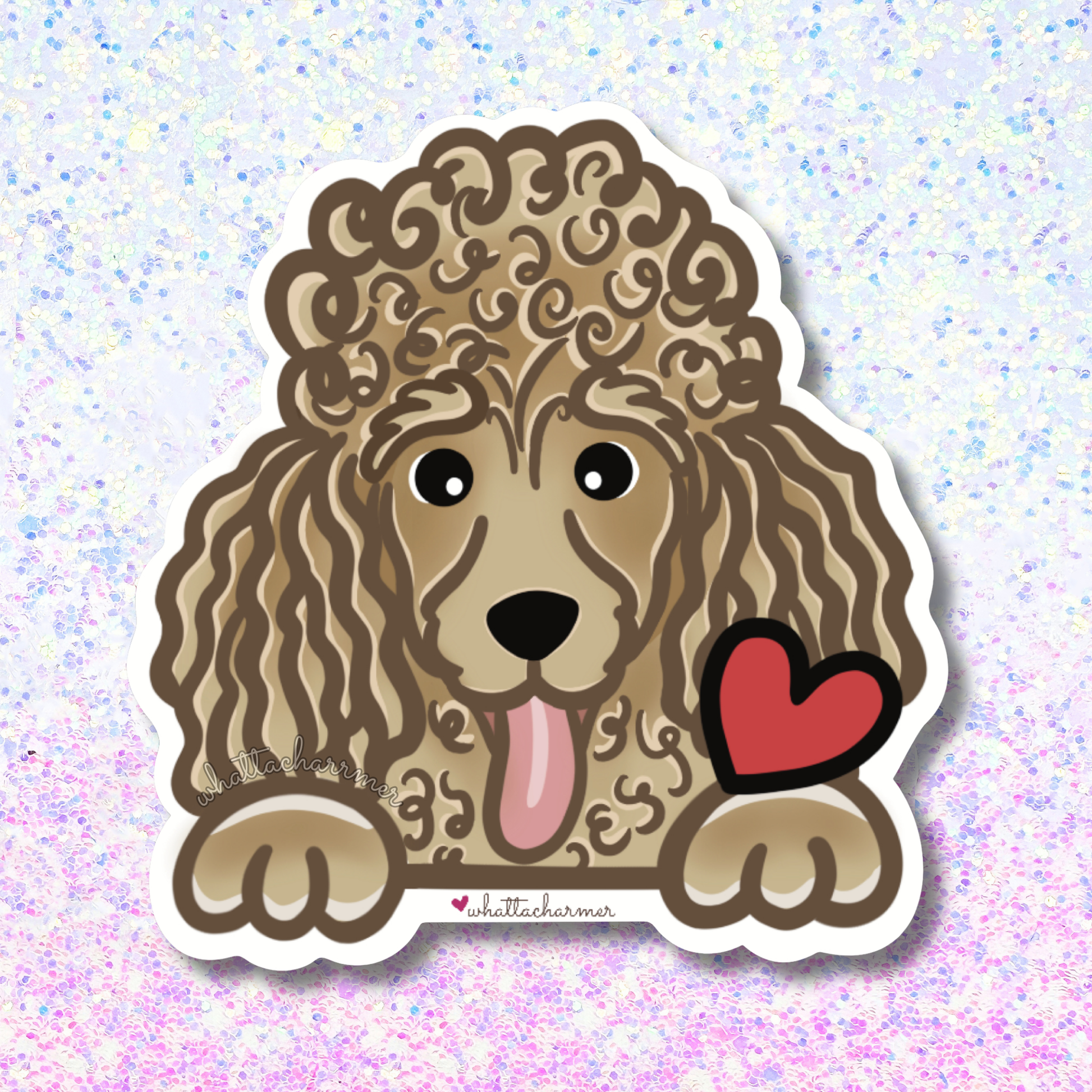 Apricot Standard Poodle Sticker