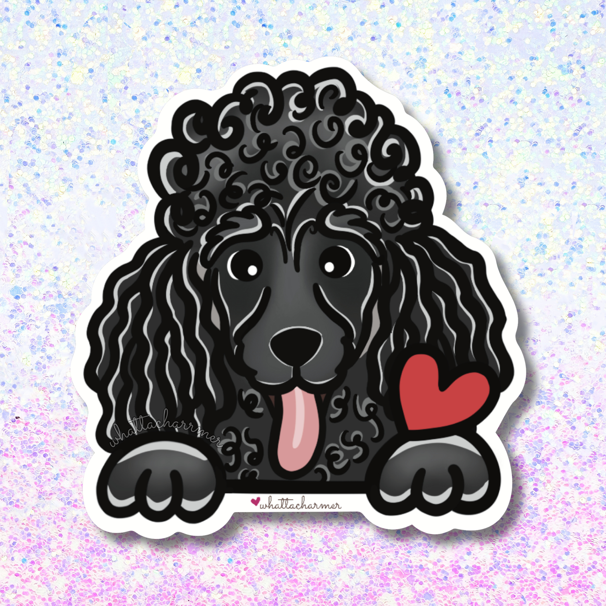 Black Standard Poodle Sticker