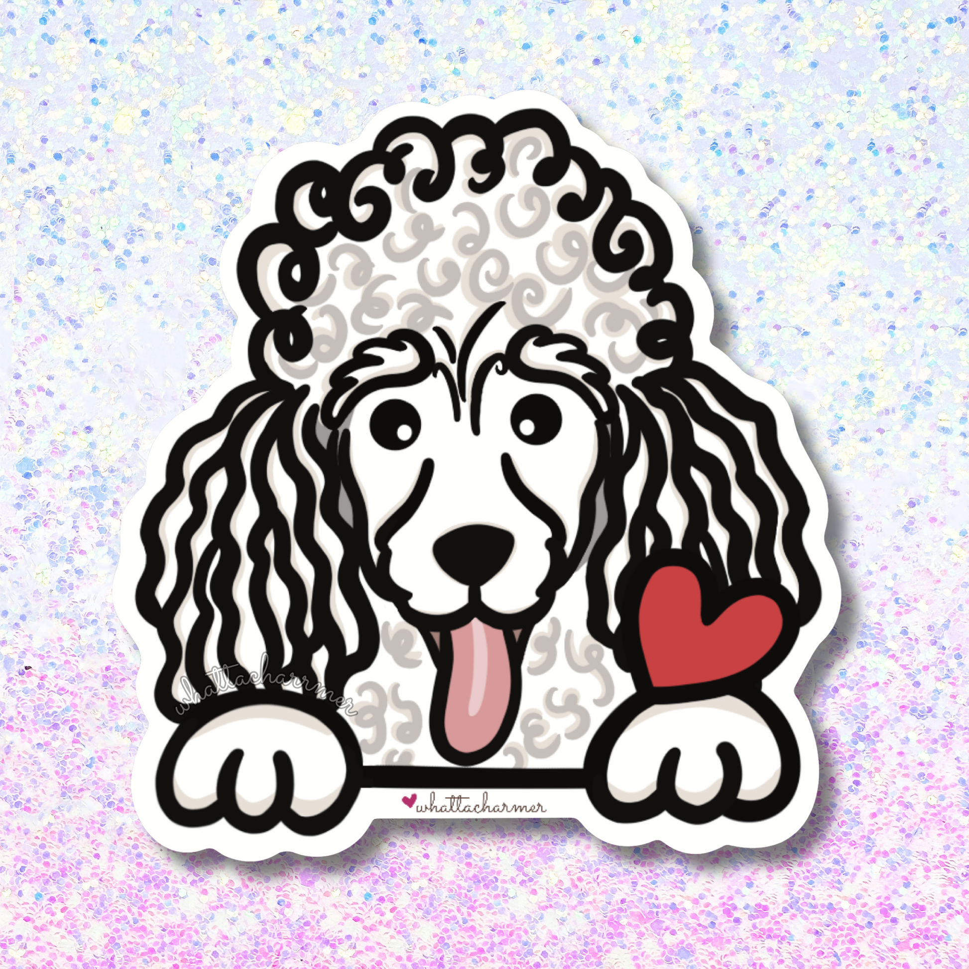 White Standard Poodle Sticker