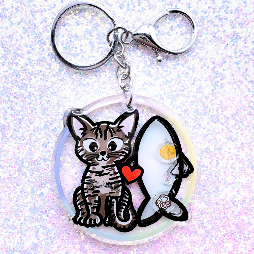 Brown Tabby Cat Keychain