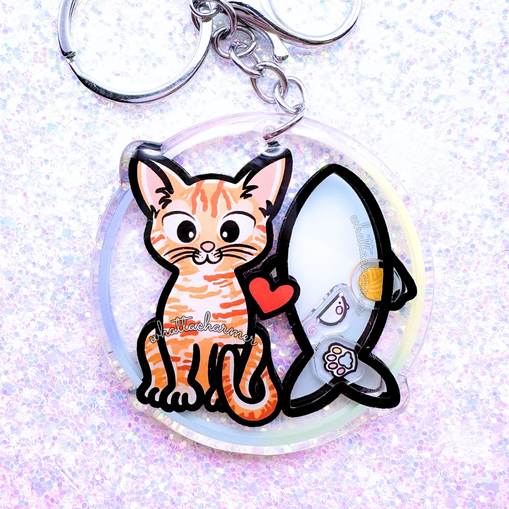 Shorthaired Orange Tabby Cat Keychain