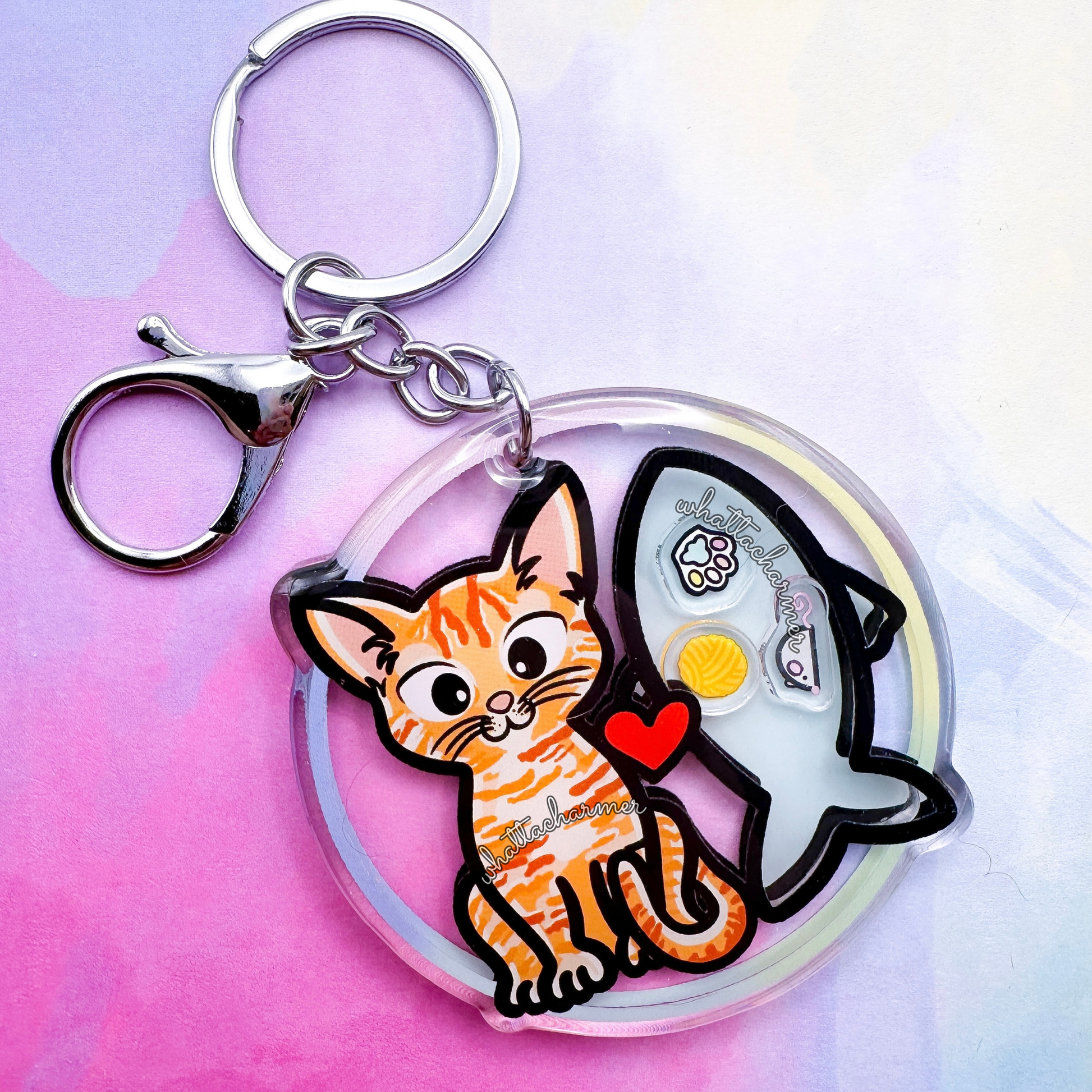Shorthaired Orange Tabby Cat Keychain