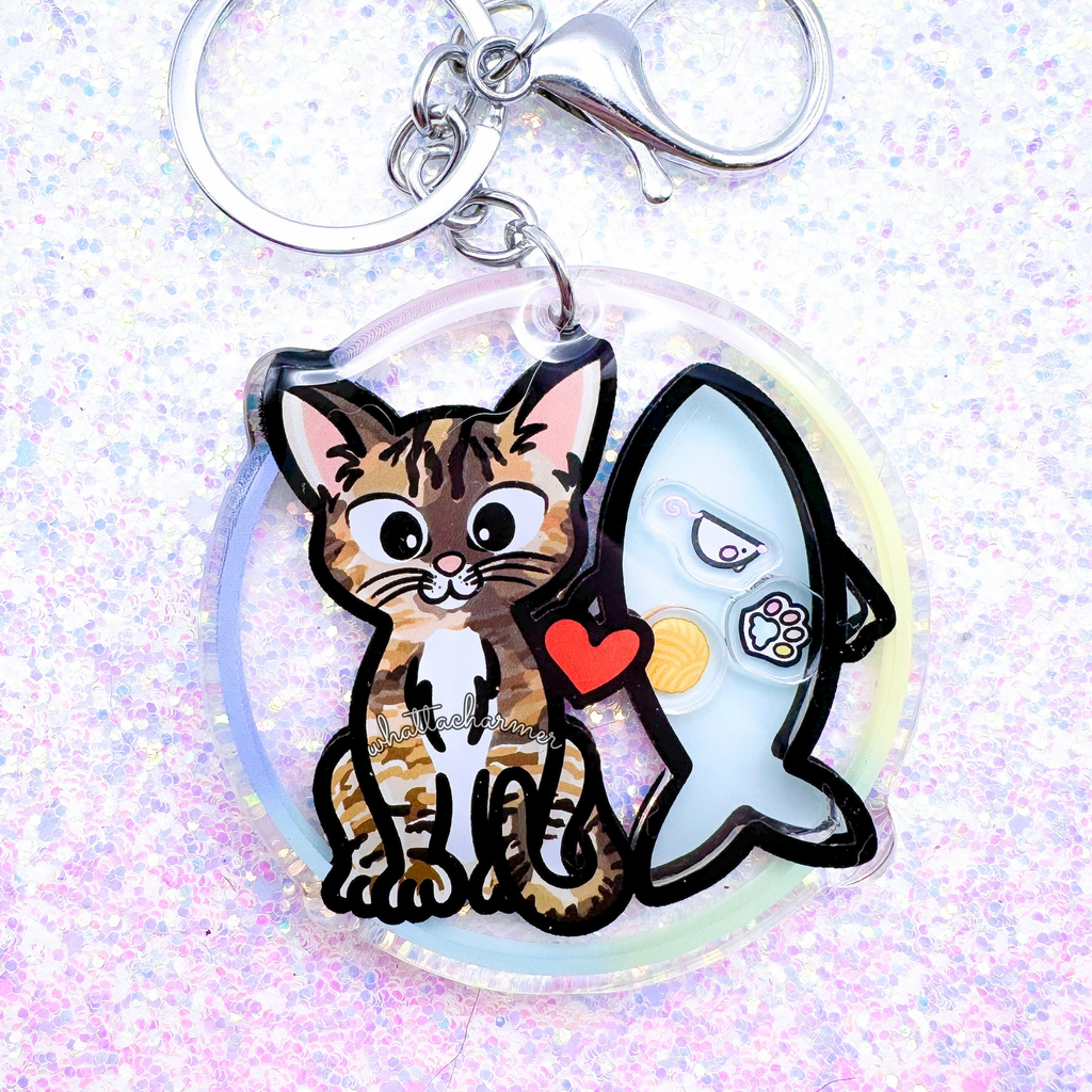 Shorthaired Torbie Cat Keychain