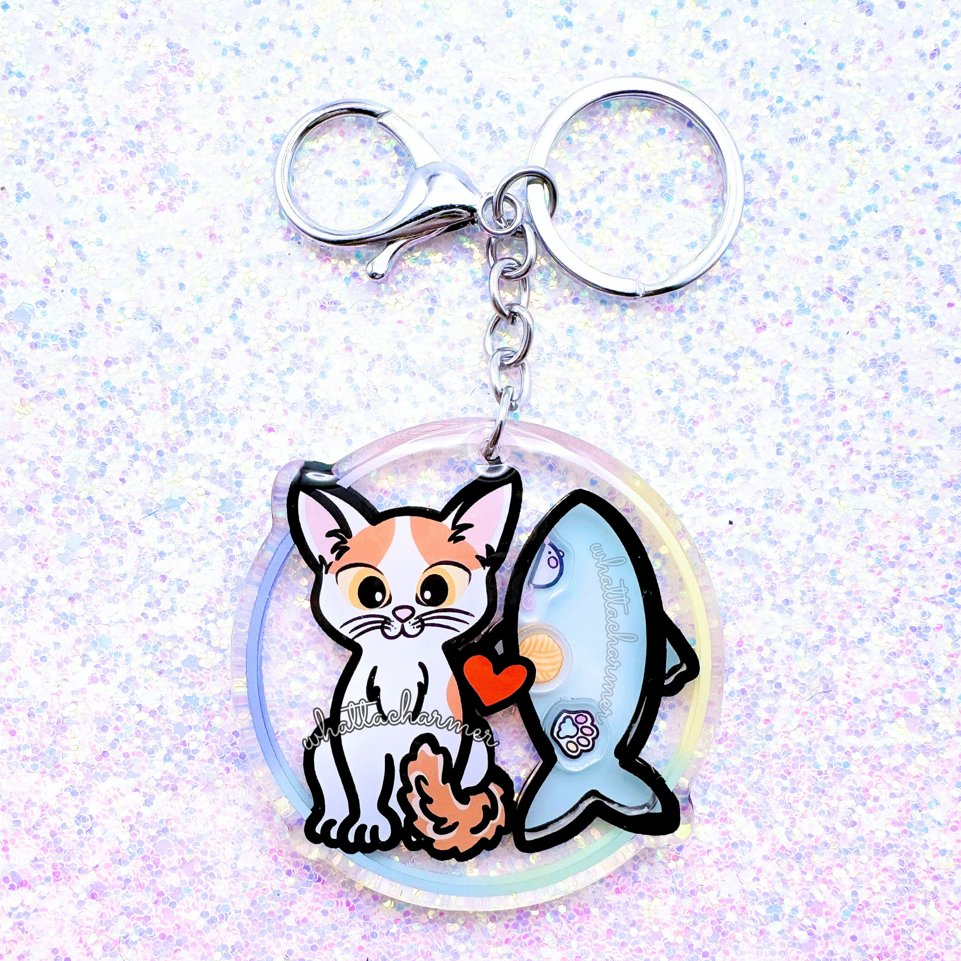 Orange Turkish Van Cat Keychain