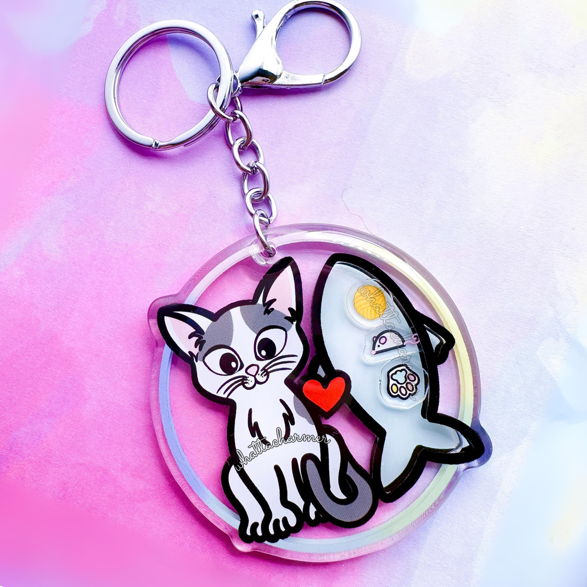 Gray Van Cat Keychain