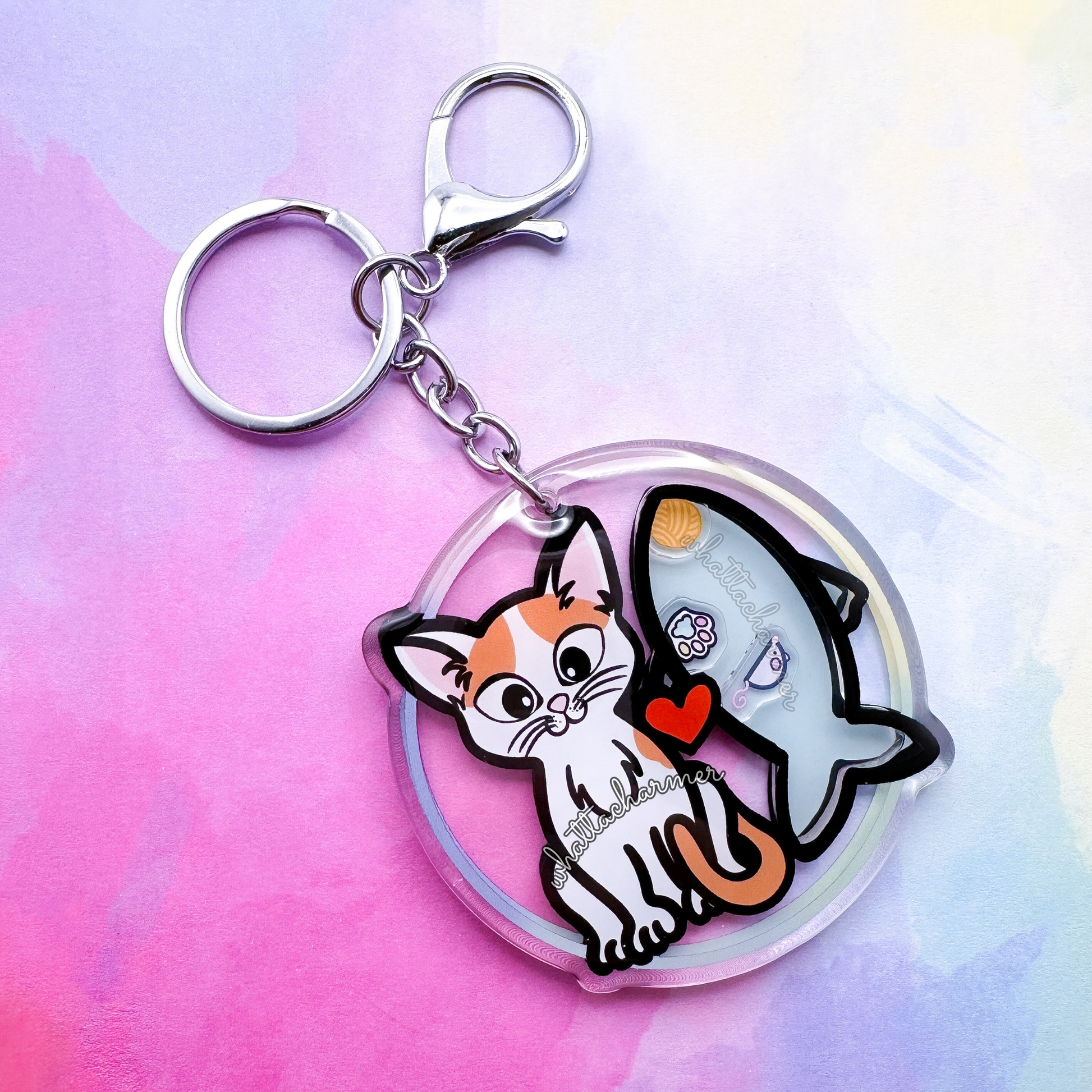 Orange Van Cat Keychain