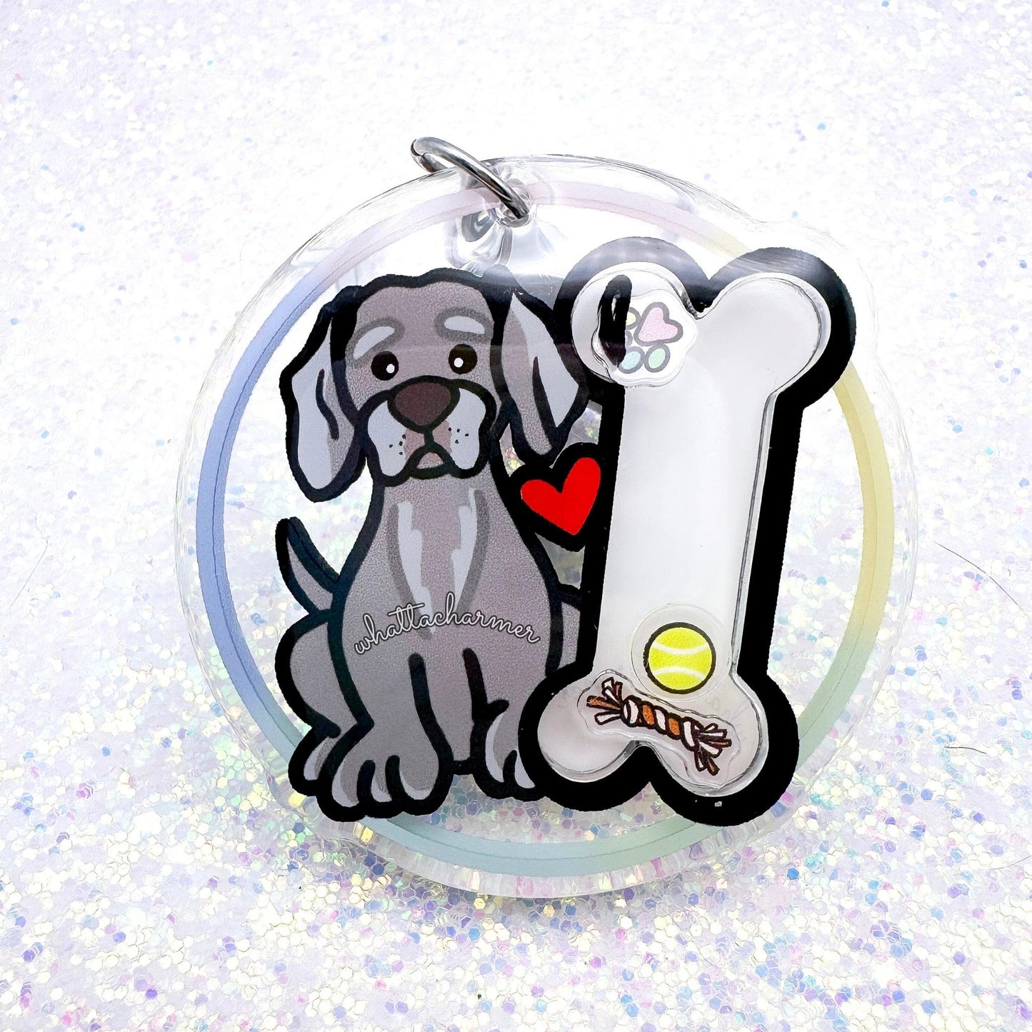 Weimaraner Shaker Keychain