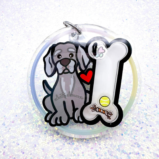 Weimaraner Shaker Keychain