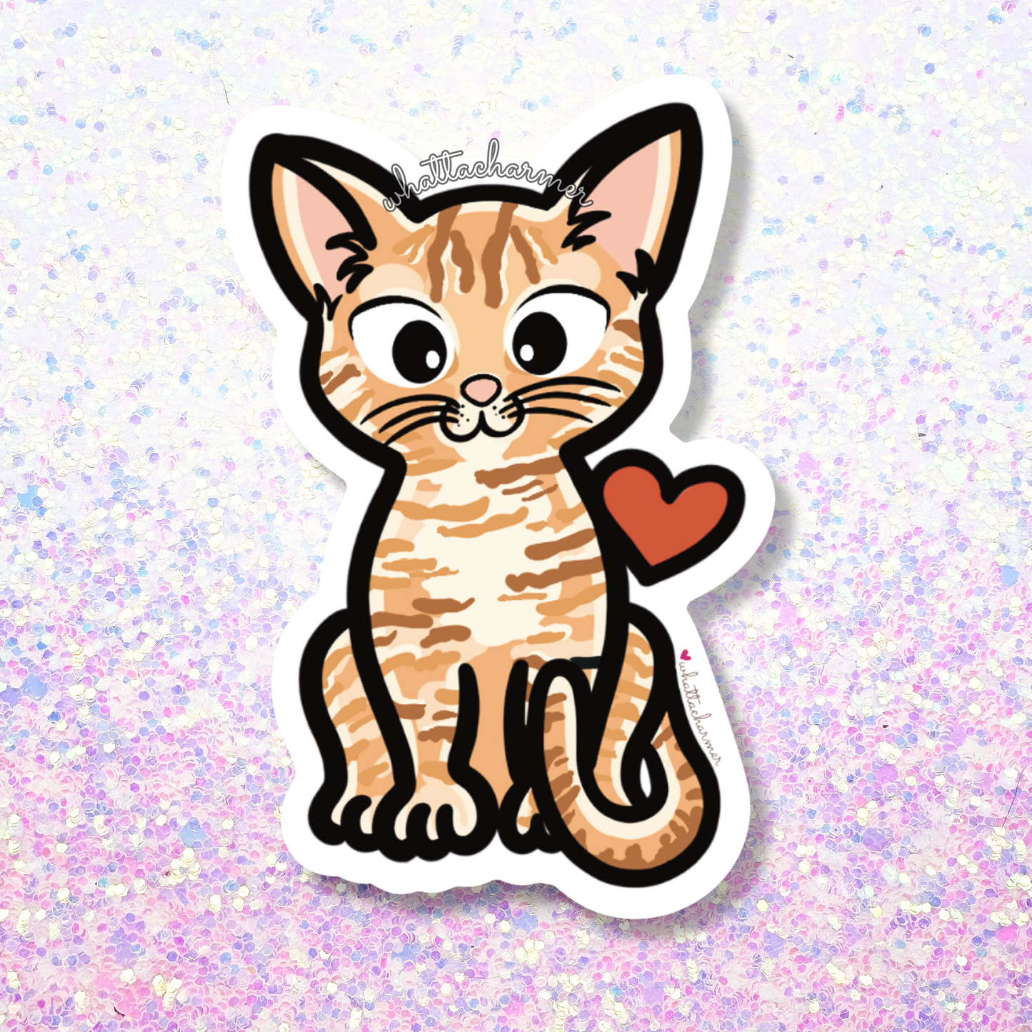 Orange Tabby Cat Vinyl Sticker