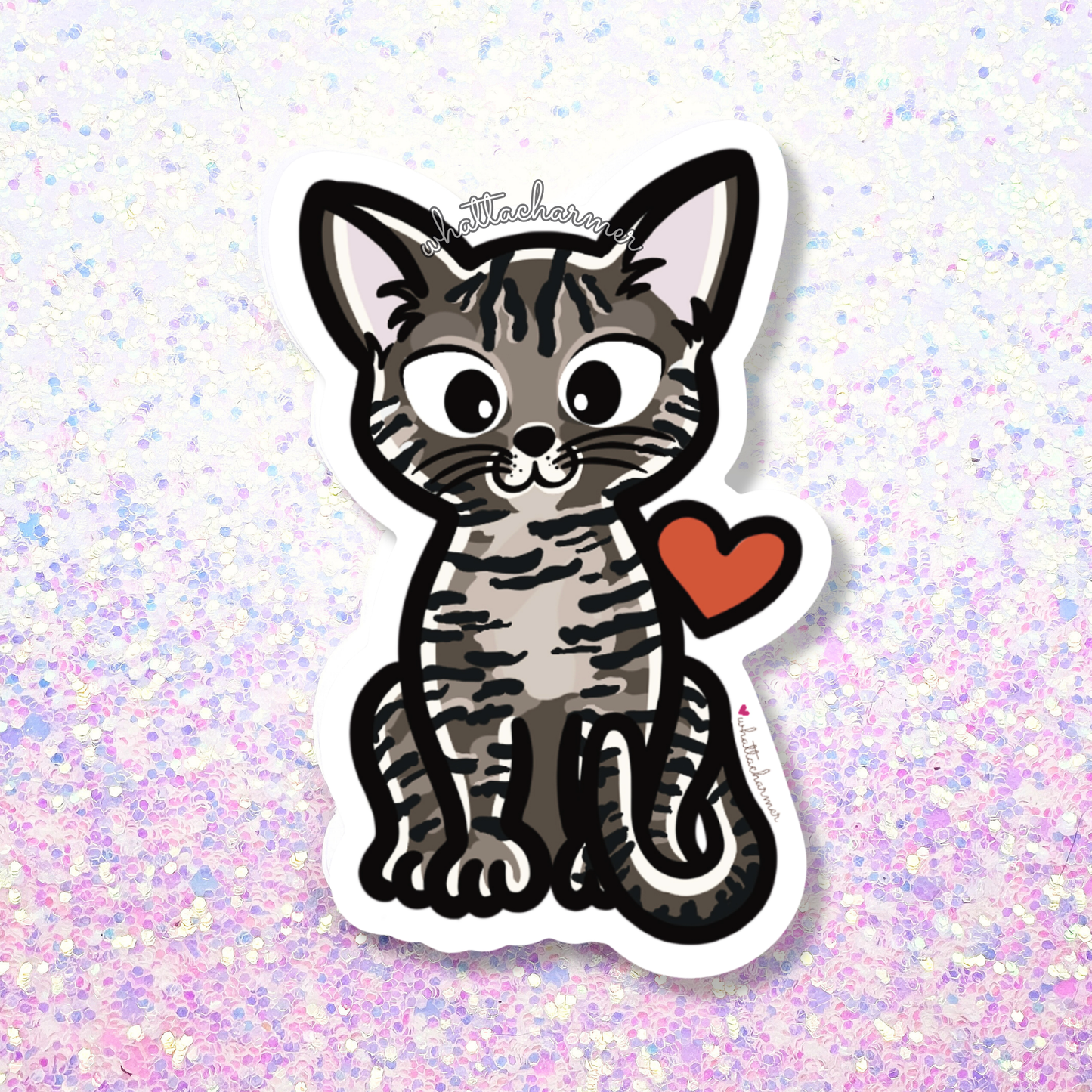 Brown Tabby Cat Vinyl Sticker