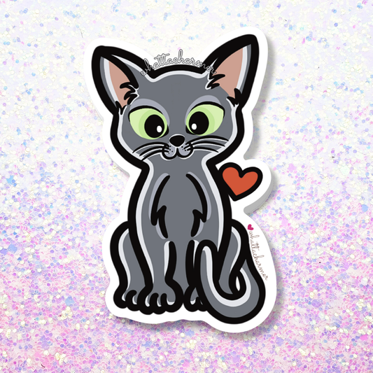 Russian Blue Cat Vinyl Sticker