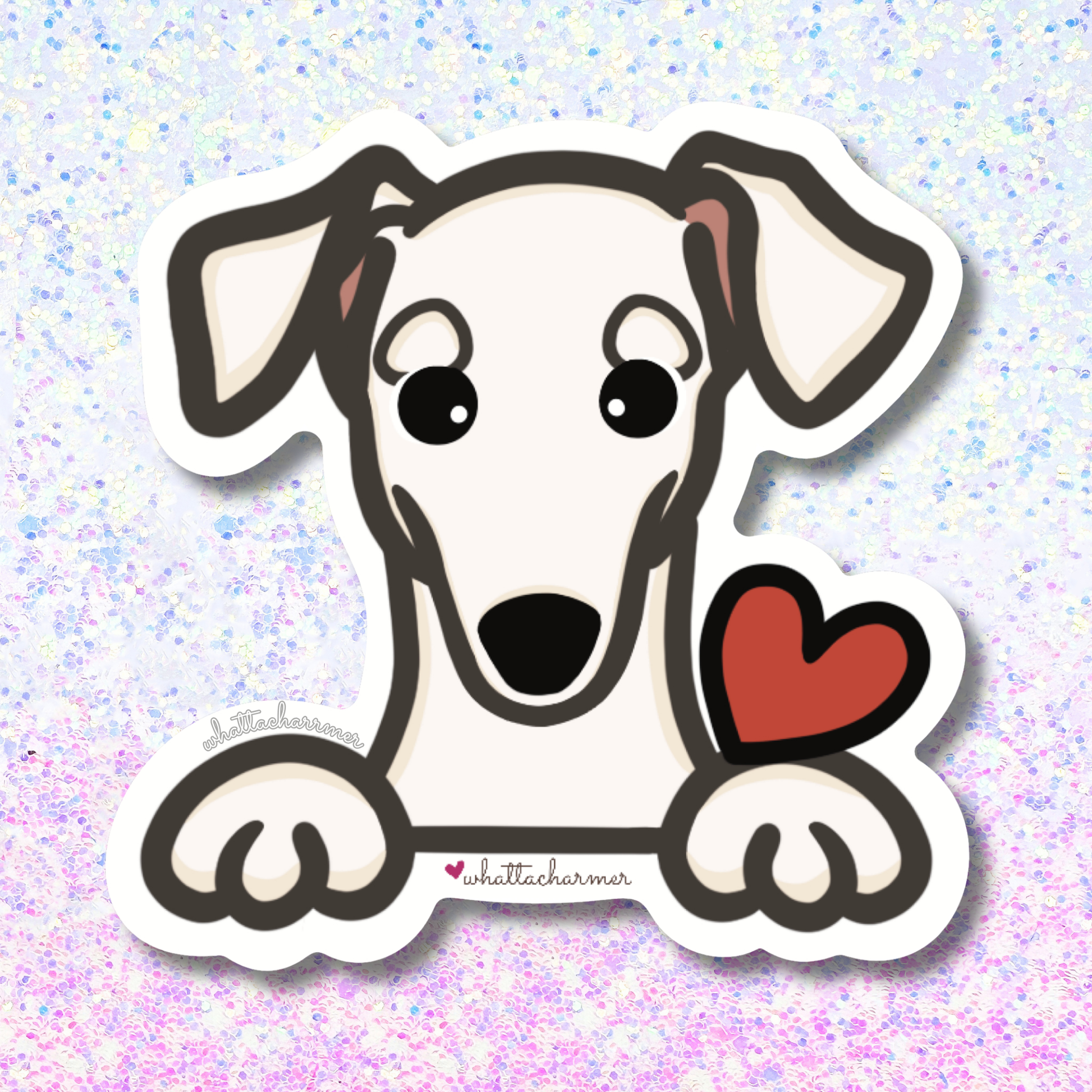 White Greyhound Sticker