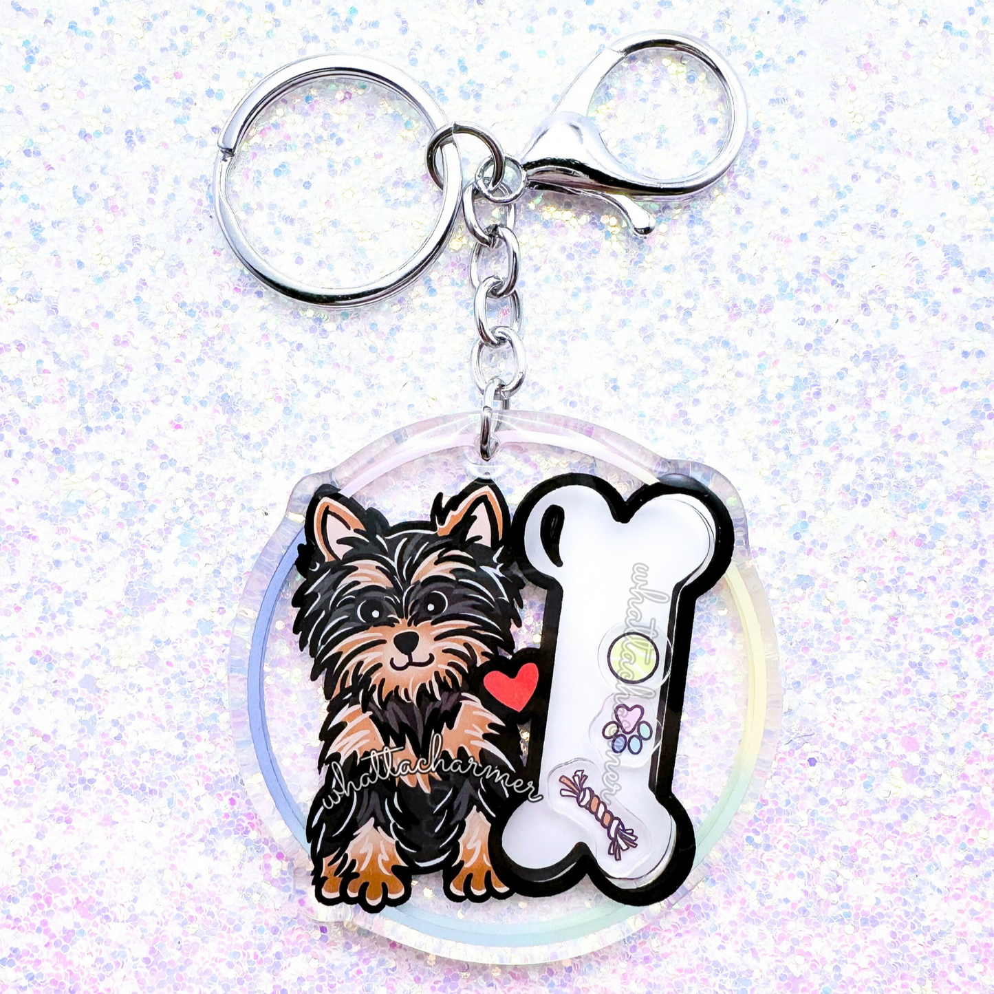 Black and Tan Yorkshire Terrier Shaker Keychain