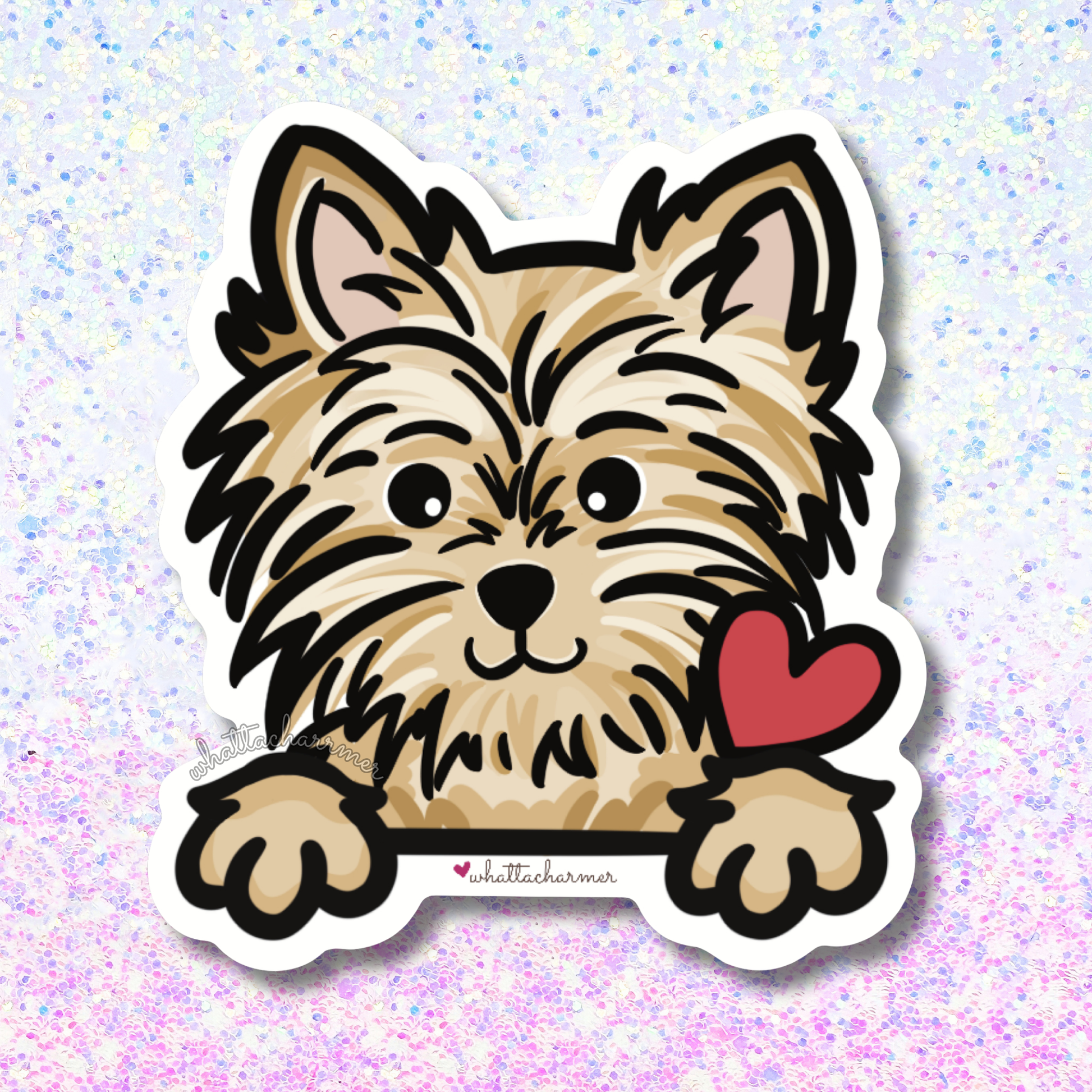 Tan Yorkshire Terrier Sticker