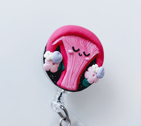 Clay Uterus Badge Reel