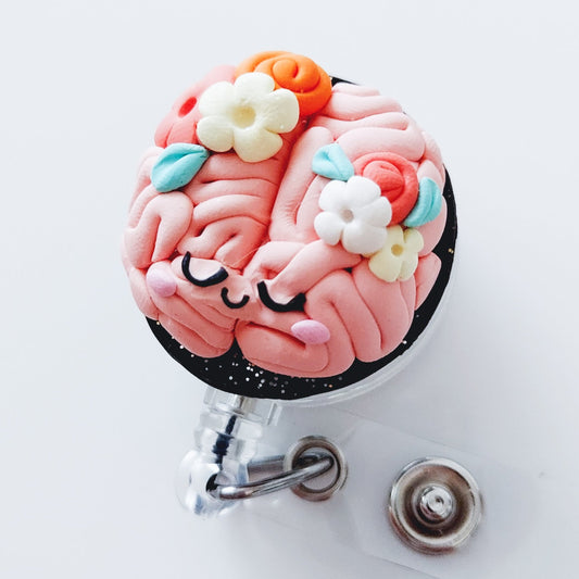 Floral Neuroscience Badge Reel (Brain)