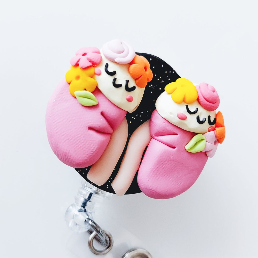 Floral Adrenal Gland Badge Reel