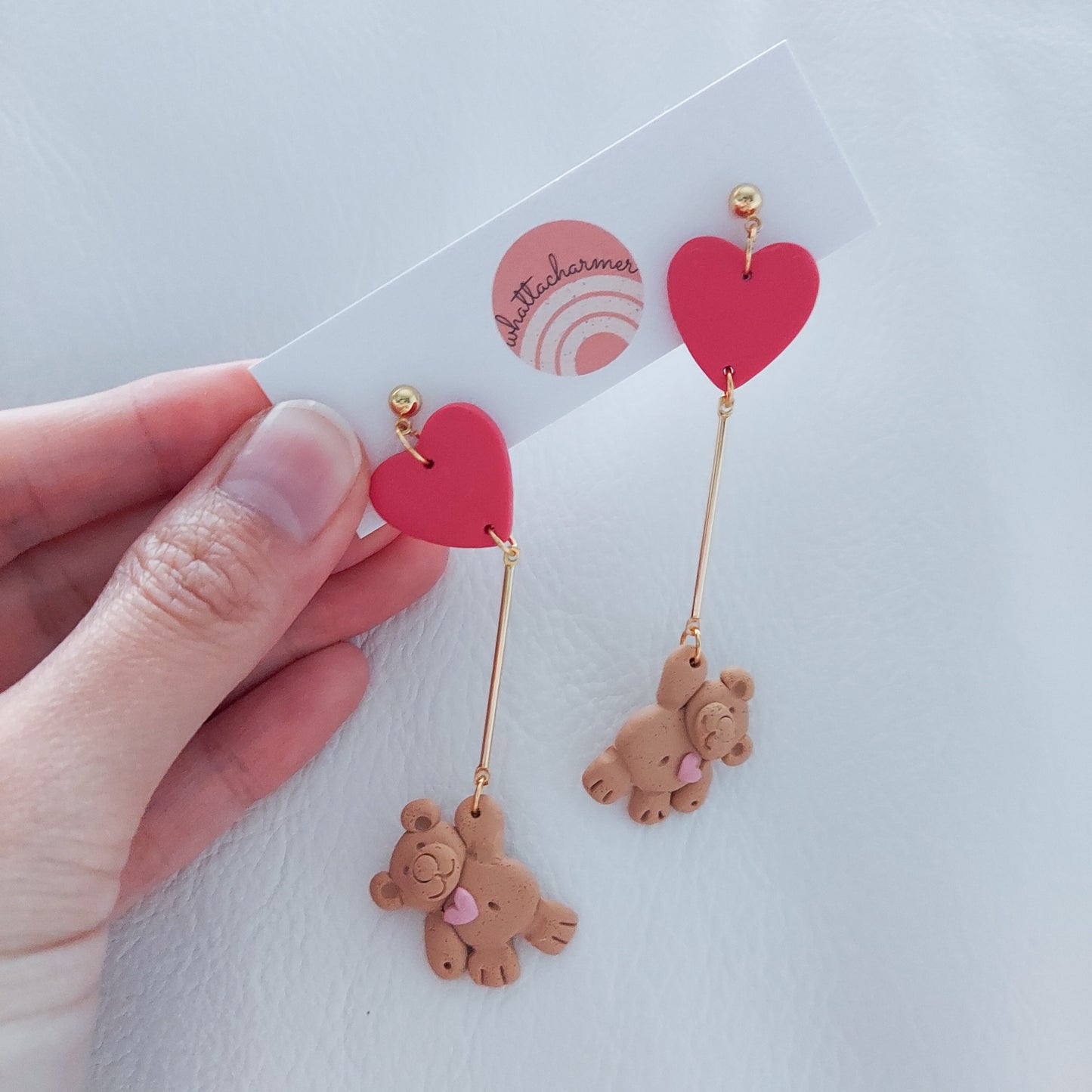 Valentine Teddy Dangle Earrings