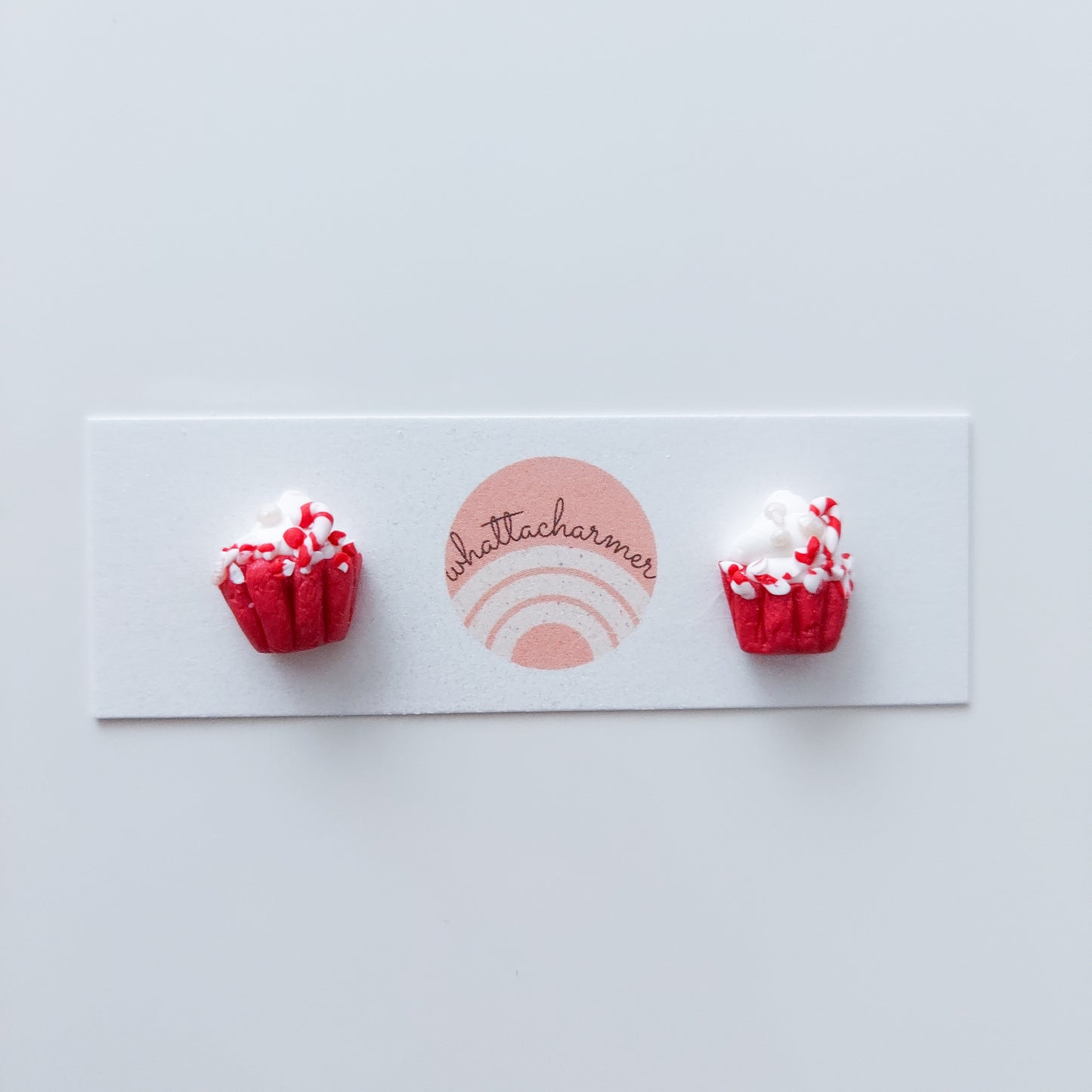 SALE Peppermint Cupcake Earrings