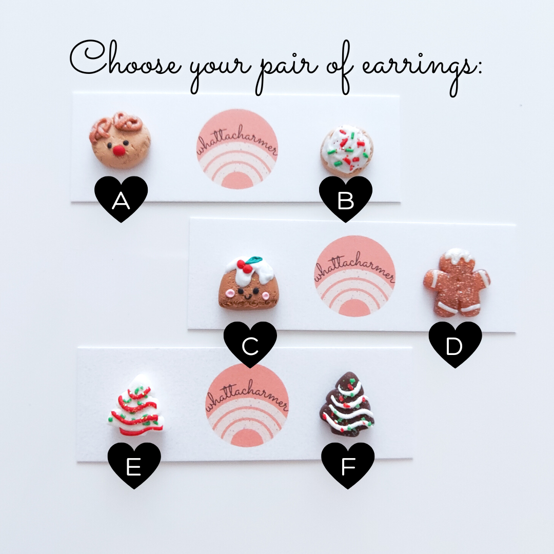 Mix and Match Christmas Dessert Earrings