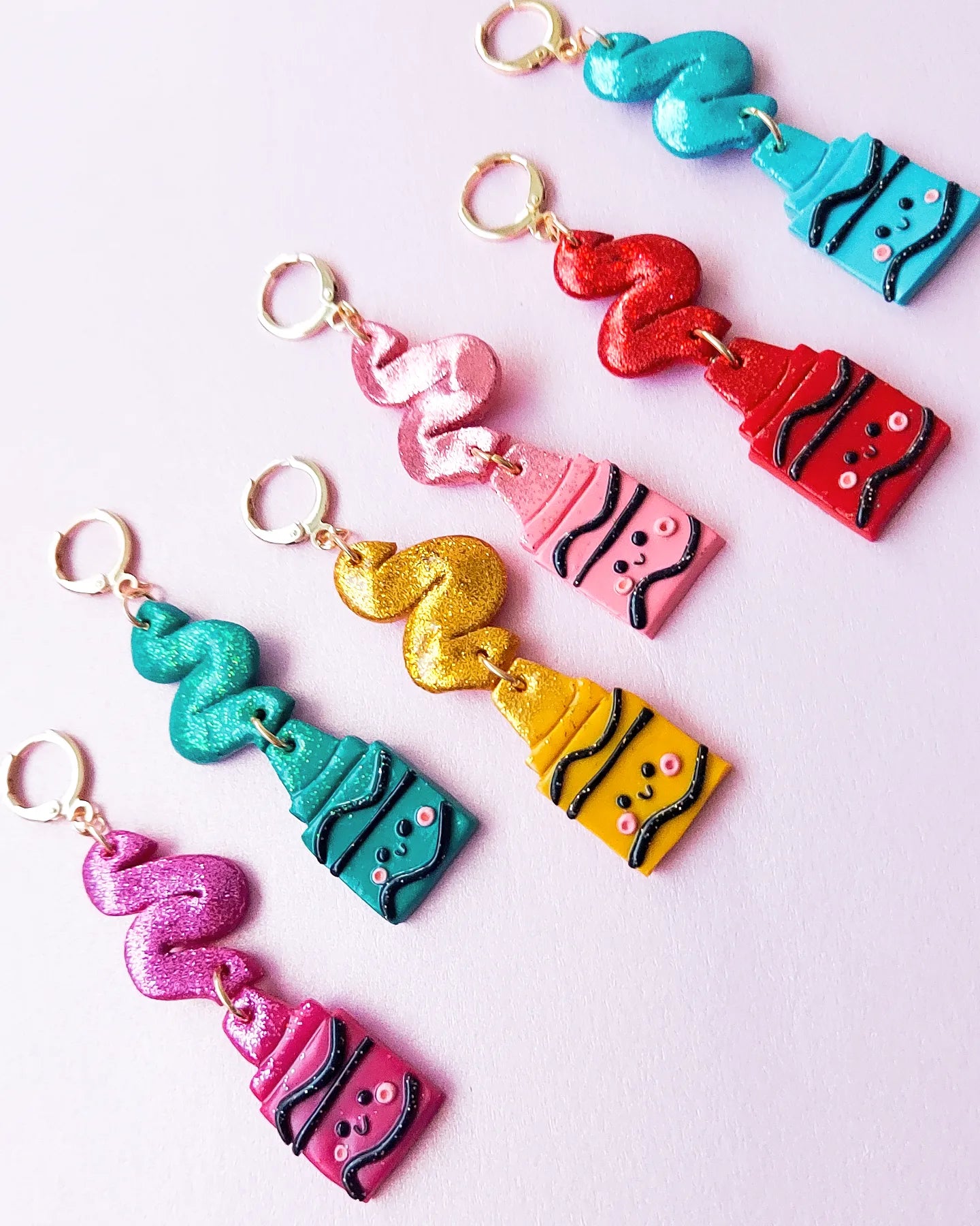 Mix and Match Crayon Dangle Earrings