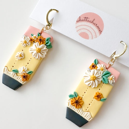 Classic Floral Pencil Earrings