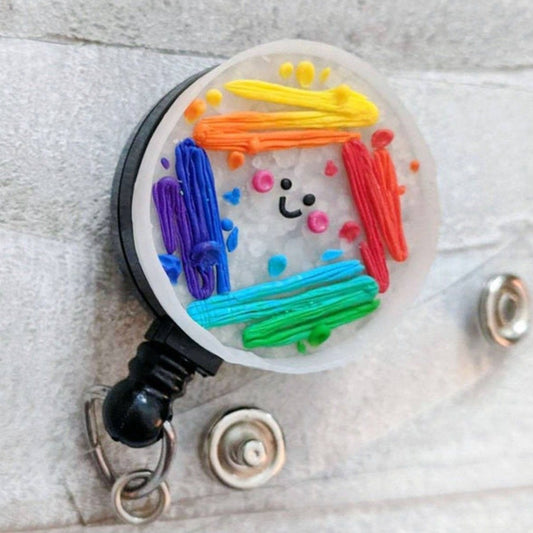 Rainbow Petri Dish Badge Reel