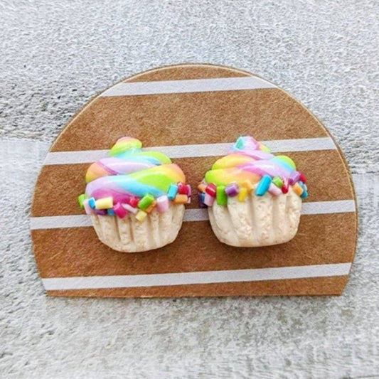 Rainbow Cupcake Earrings